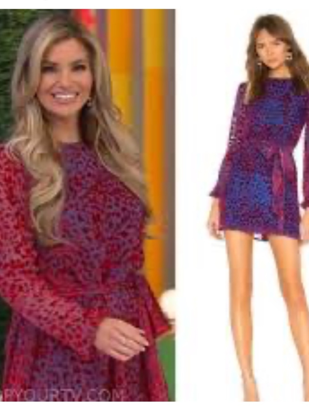 HOUSE OF HARLOW 1960 Shawna Velvet Dress | Tie-Waist, Long-Sleeve Size Small